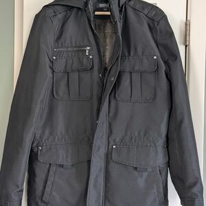 Men's Black Hooded Jacket